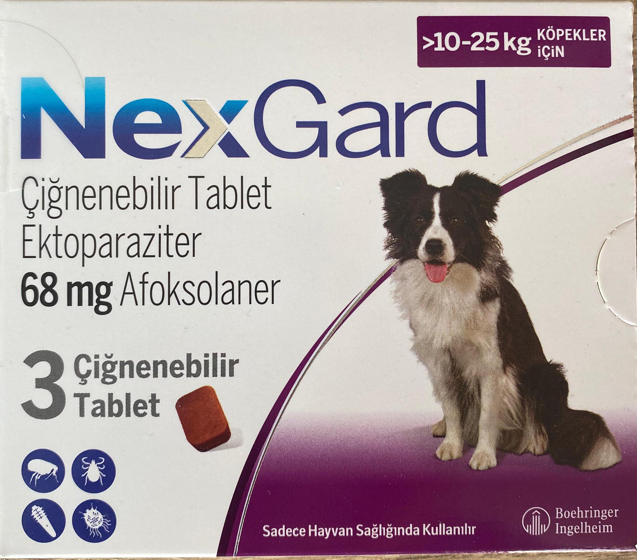 NEXGARD DOG L box of 3 tablets 10-25kg ürün görseli