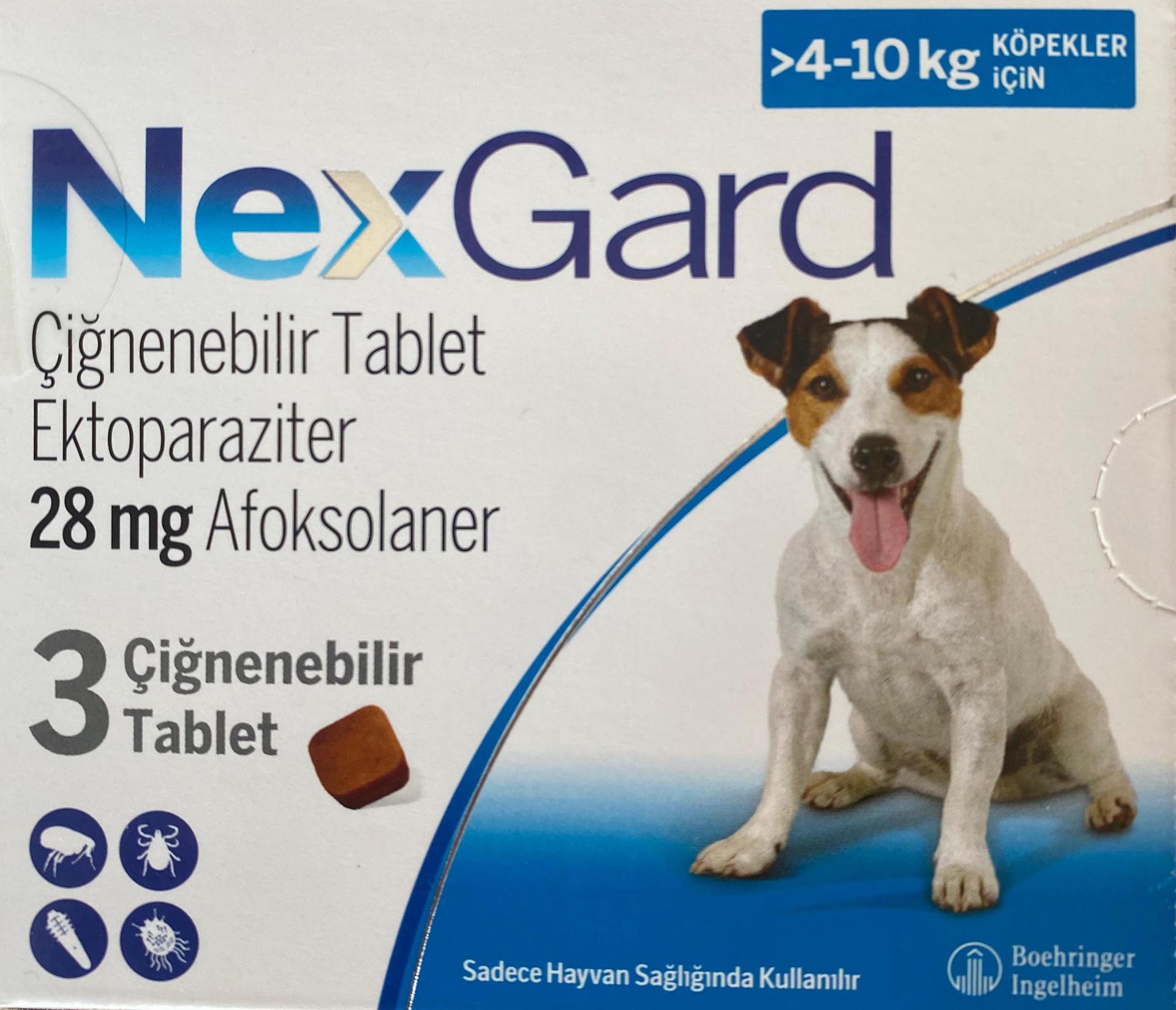 Изображение продукта NEXGARD DOG M box of 3 tablets 04-10kg